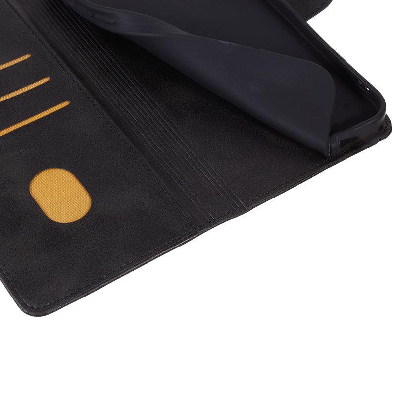 Mobile Phone Cover for Google Pixel 8a Case Magnetic Clasp PU Leather Stand Shell Wallet - Black Mobile Phone Cover for Google Pixel 8a Case Magnetic Clasp PU Leather Stand Shell Wallet - Black